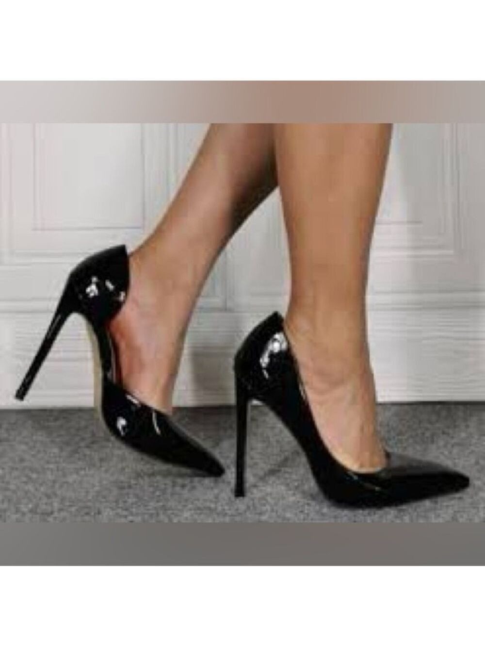 Women’s Reeneze Black Pointy High Heels Pumps Size 6 US!